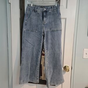 Women's Light Blue Wide Leg Jeans